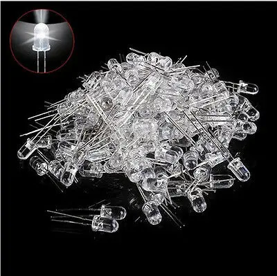 100pcs Transparent Round 3mm/5mm/10mm super bright water clear Orange Green Red white Yellow Blue Light LED bulbs emitting diode