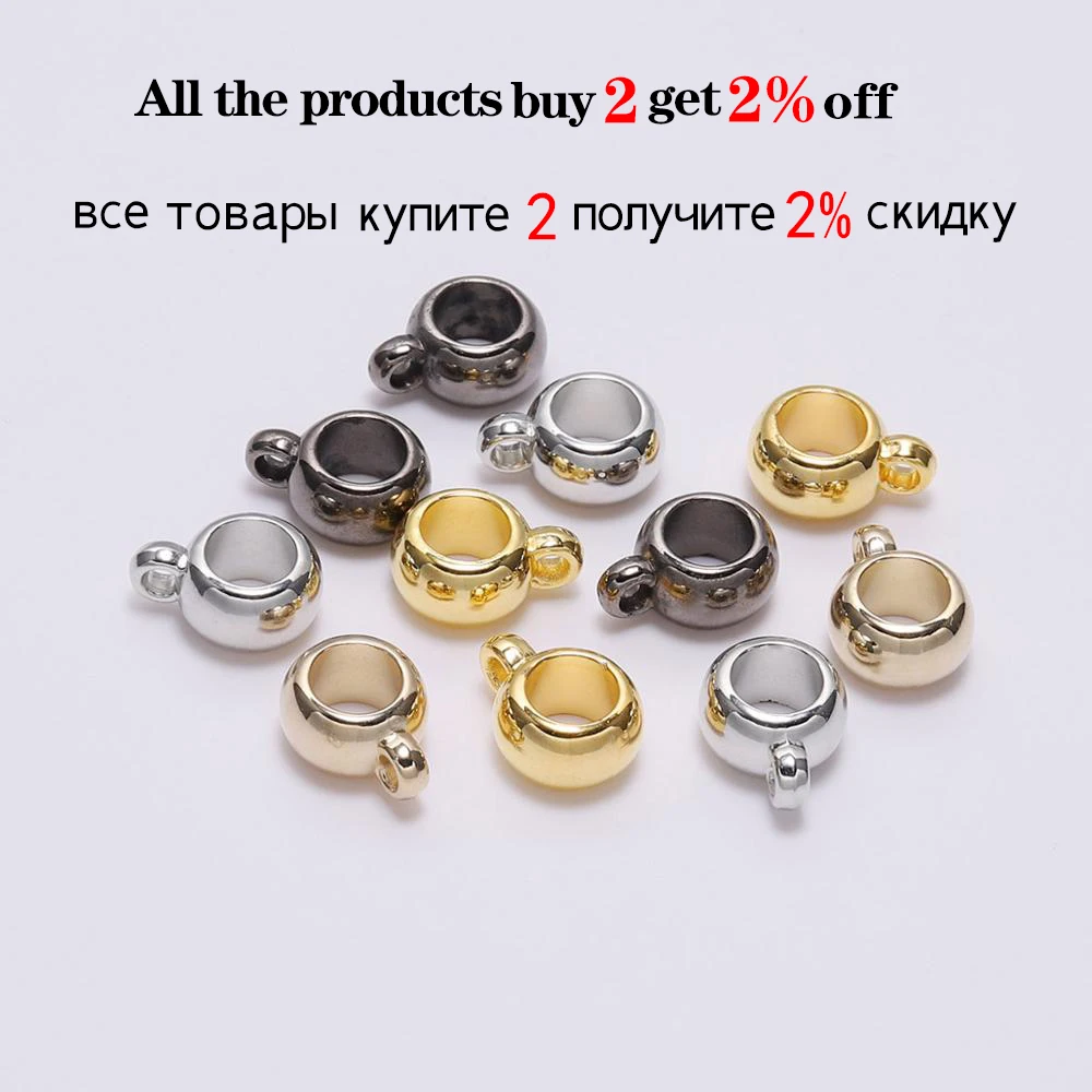 50pcs Pendant Clasps Hooks Loose Spacer Beads Charms Bail Big Hole Acrylic CCB Beads Clip Clasps For DIY Jewelry Making Supplies