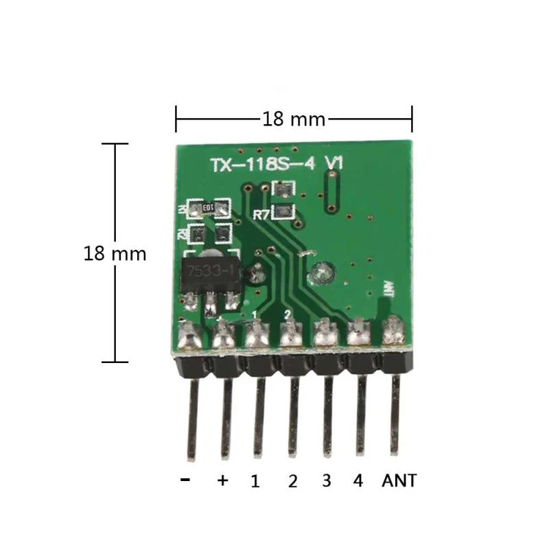 QIACHIP-transmisor de codificación de amplio voltaje inalámbrico, receptor de decodificación, módulo de salida de 4 canales para controles remotos de 433 mhz, 433 Mhz