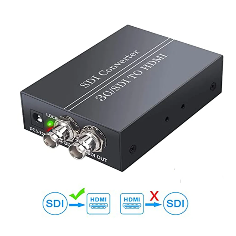 SDI to HDMI Converter SDI Loop Out Converter SDI in HDMI Out Adapter Support 3G-SDI HD-SDI SD-SDI to HDMI Stereo Audio