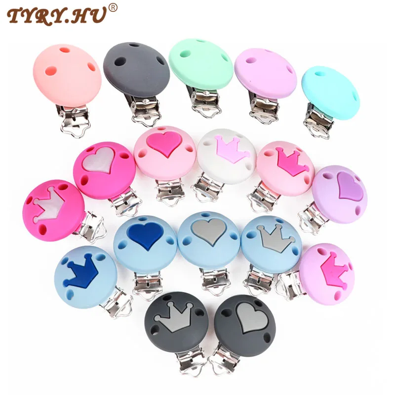 TYRY.HU 1pc Baby Teether Clips DIY Baby Round Pacifer Holder Dummy Chain Accessories Silicone Teether Tools