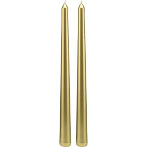 Intent Candle-Candlestick Candle-Metallic-2 Pcs-Gold-26CM