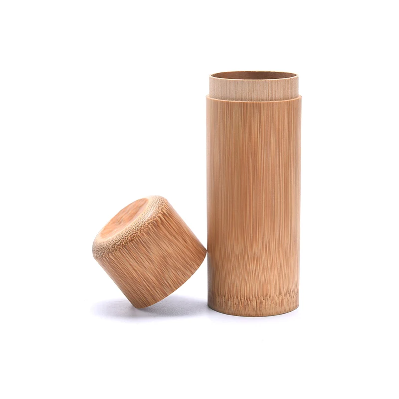 Eco-friendly Jar Portable Tea Canister Lid Handmade Natural Container Round Bamboo Storage Box Holder Tea Art Supplies