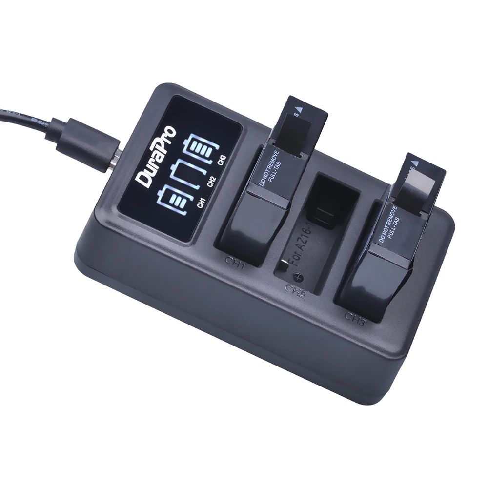 4 шт. AZ16 AZ16-1 батареи для оригинального Xiaomi YI lite 2 4K + LED USB 3 слота зарядное устройство для Xiao yi 4k батарея для экшн-камеры