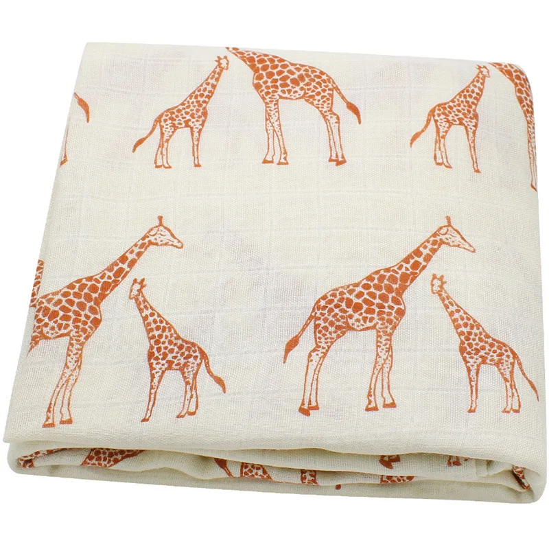 Bamboo Cotton Baby Blanket Soft Baby Swaddle Muslin Wrap