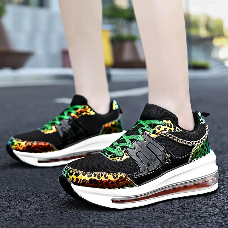 Leopard Casual Shoes Woman Fashion Mixed Colors Platform Sneakers Trainers Women Flat Shoes Zapatos De Mujer Womens Sneaker