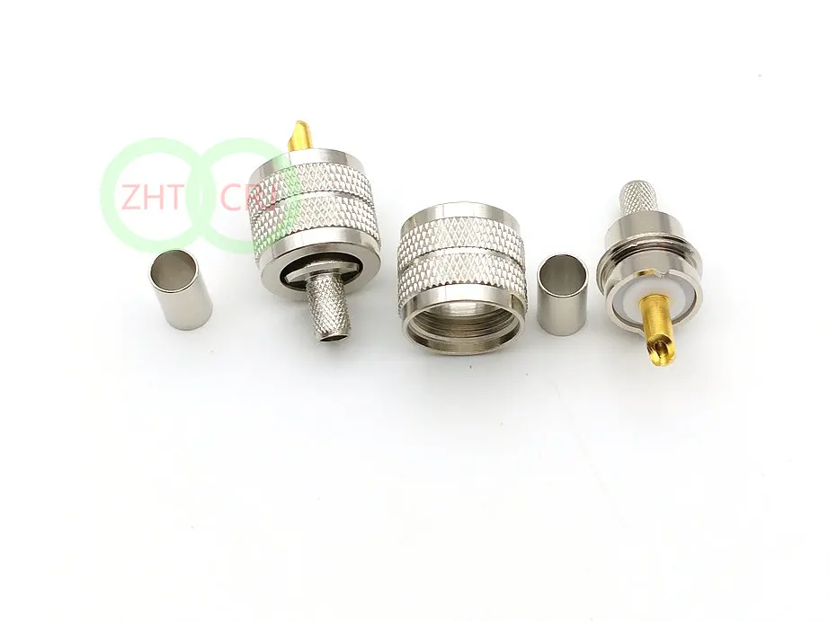 

100pcs brass UHF PL259 male plug crimp RG8X RG-8X LMR240 cable connector adapter