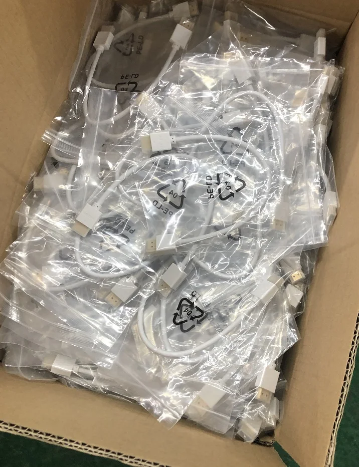 100pcs 30cm length HDMI 2.0 Cables in White, customized length available MOQ 1Kpcs