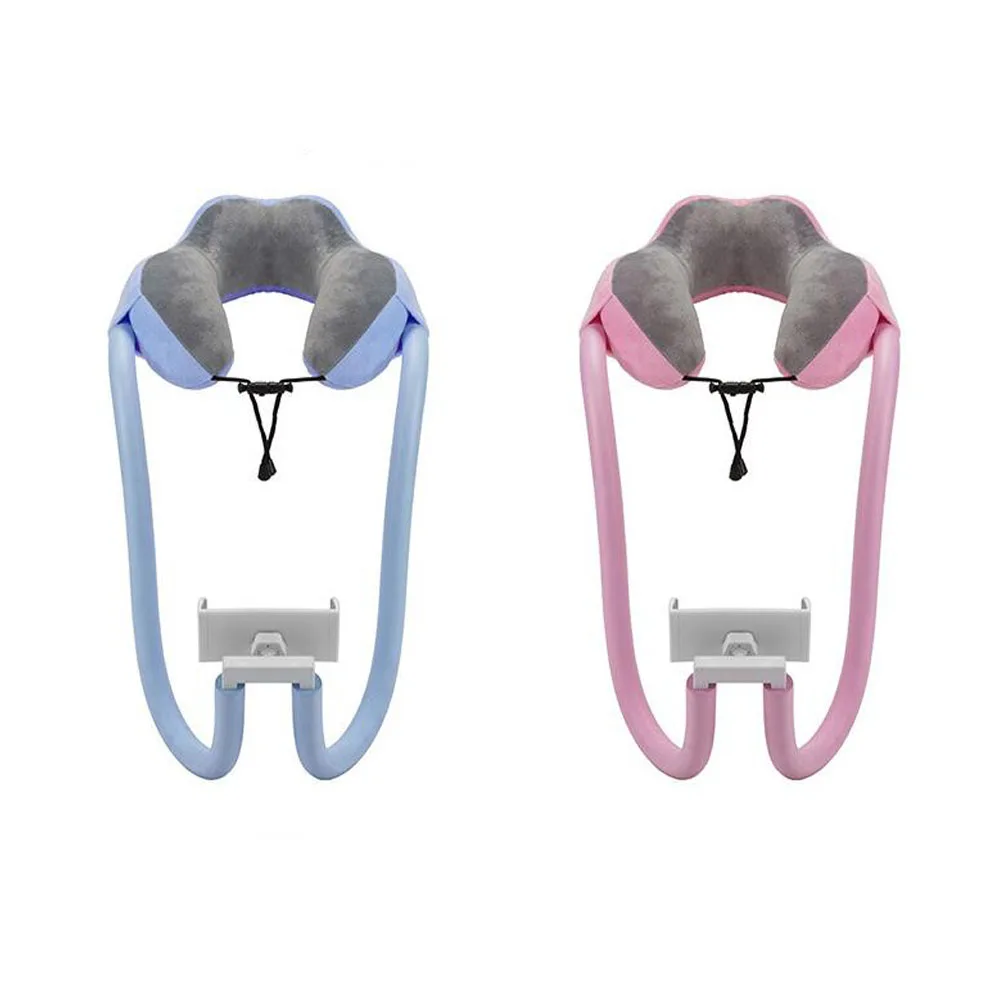 Lazy U-shaped Pillow Support Mobile Phone Holder Nap Pillow Memory Foam Cervical Spine Neck Pillow with Tablet Computer Stands