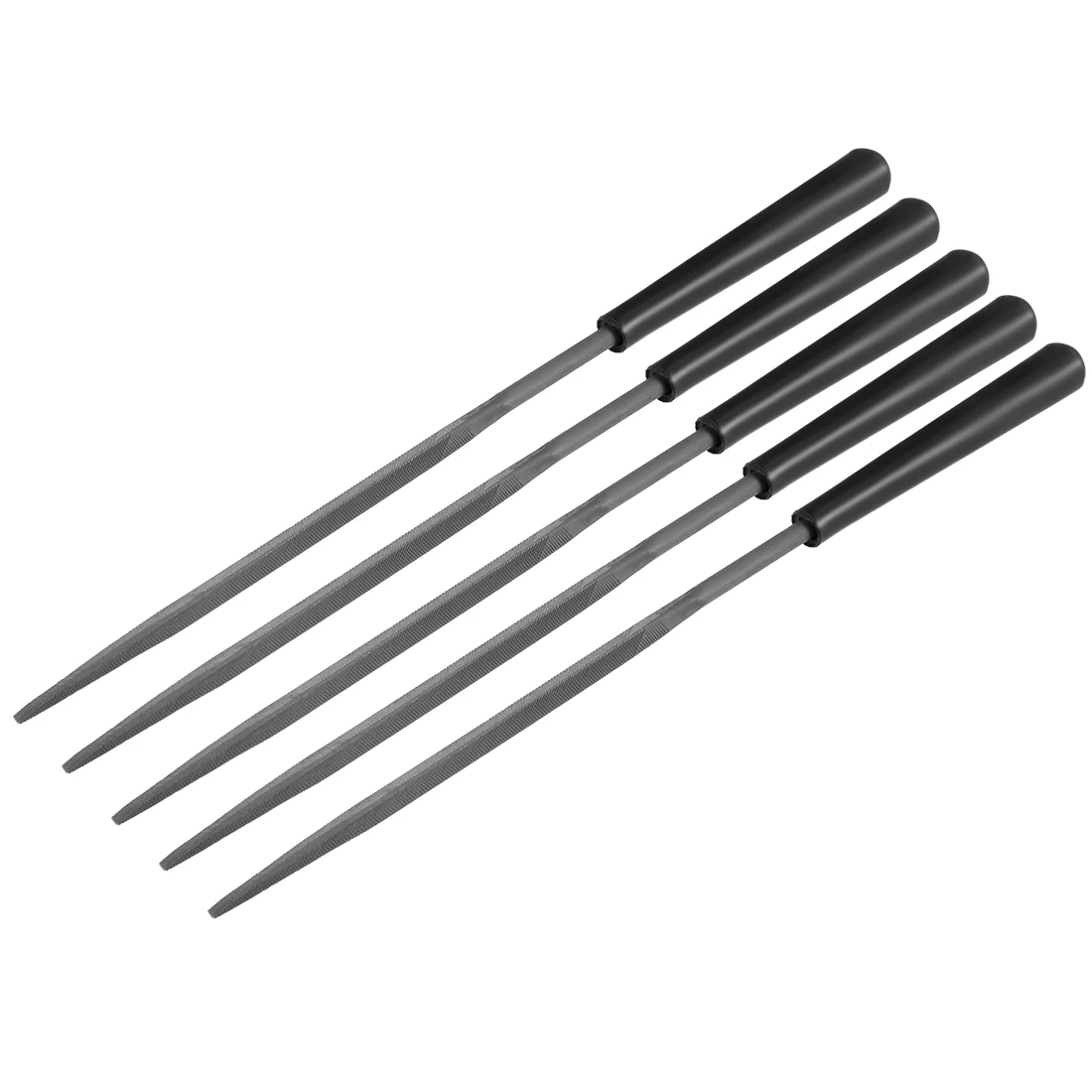 uxcell 5pcs Steel Needle File Set For Metal Glass Stone Jewelry Wood Carving Craft Tool Triangular Needle File 3mm x 140mm