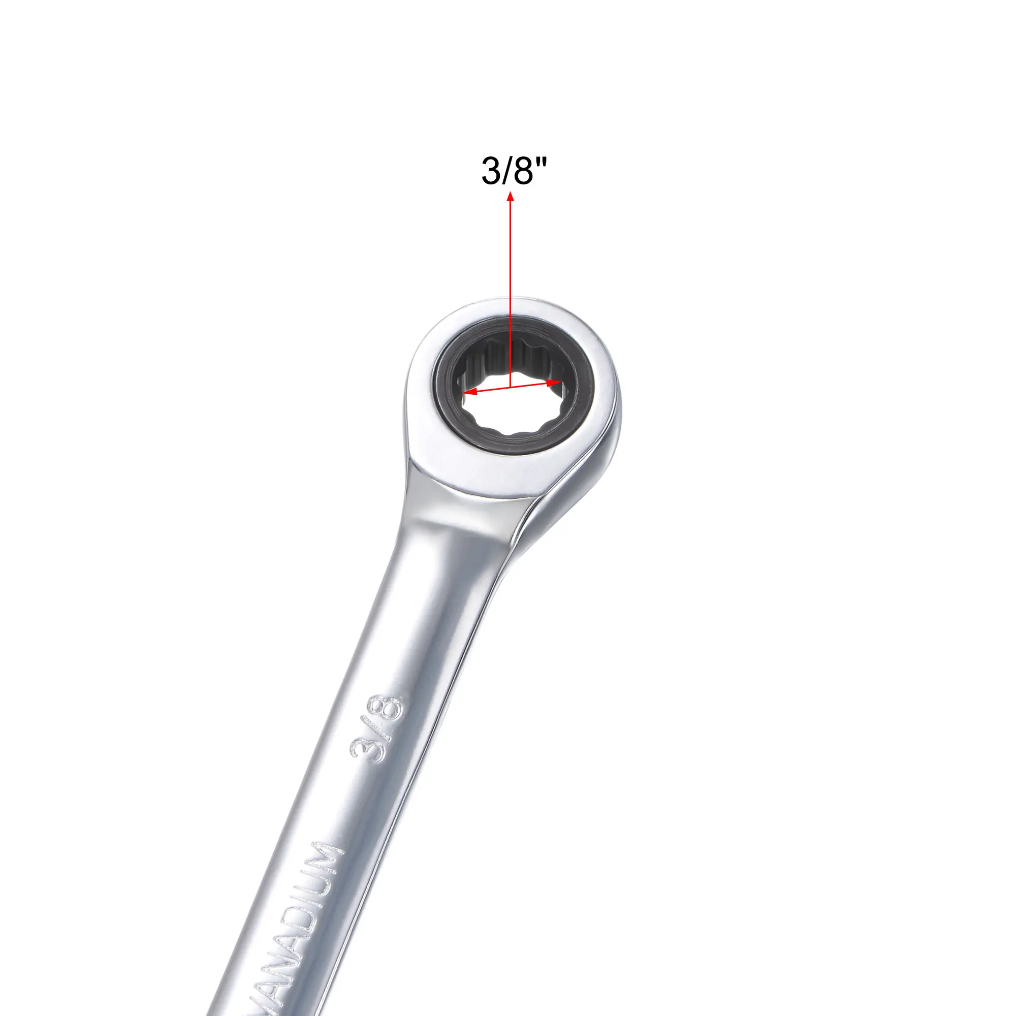 uxcell 3/8 Inch Ratcheting Combination Wrench SAE 72 Teeth 12 Point Ratchet Box Ended Spanner Tools, Cr-V