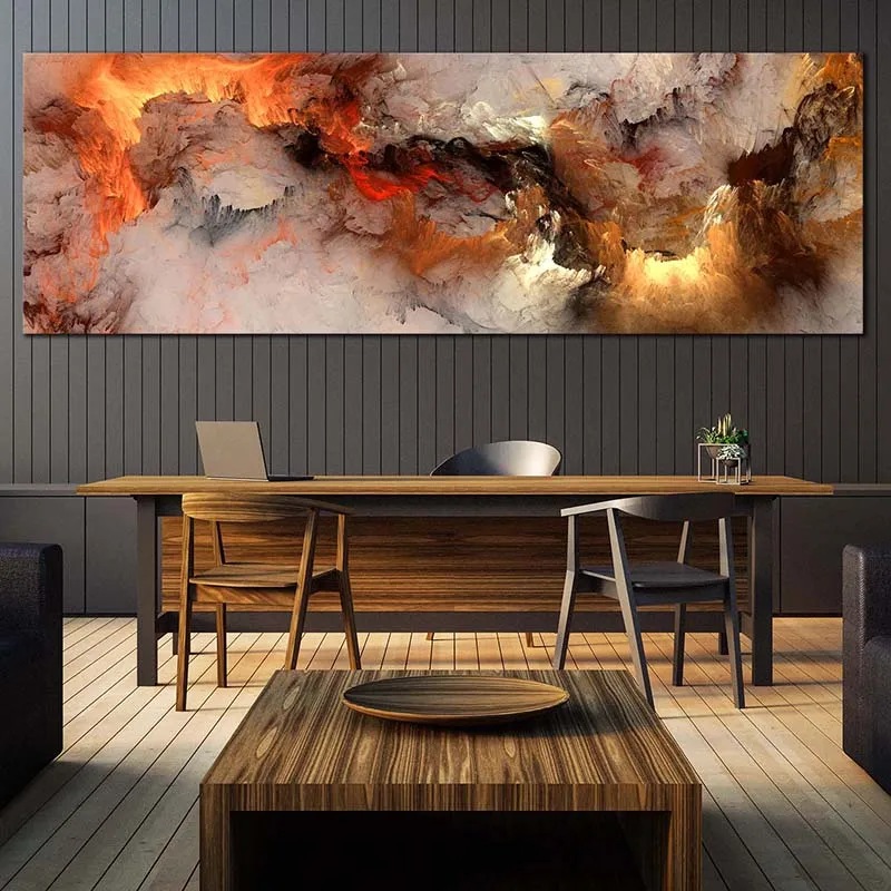 Color Tumbling Clouds Wall Art Picture Canvas Print Abstract Landscape Painting Fire Cloud Poster Prints Living Room Home Decor