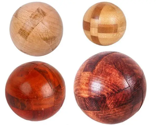 Classic Ball-shaped Wooden Burr Puzzles Game for Adults Kids