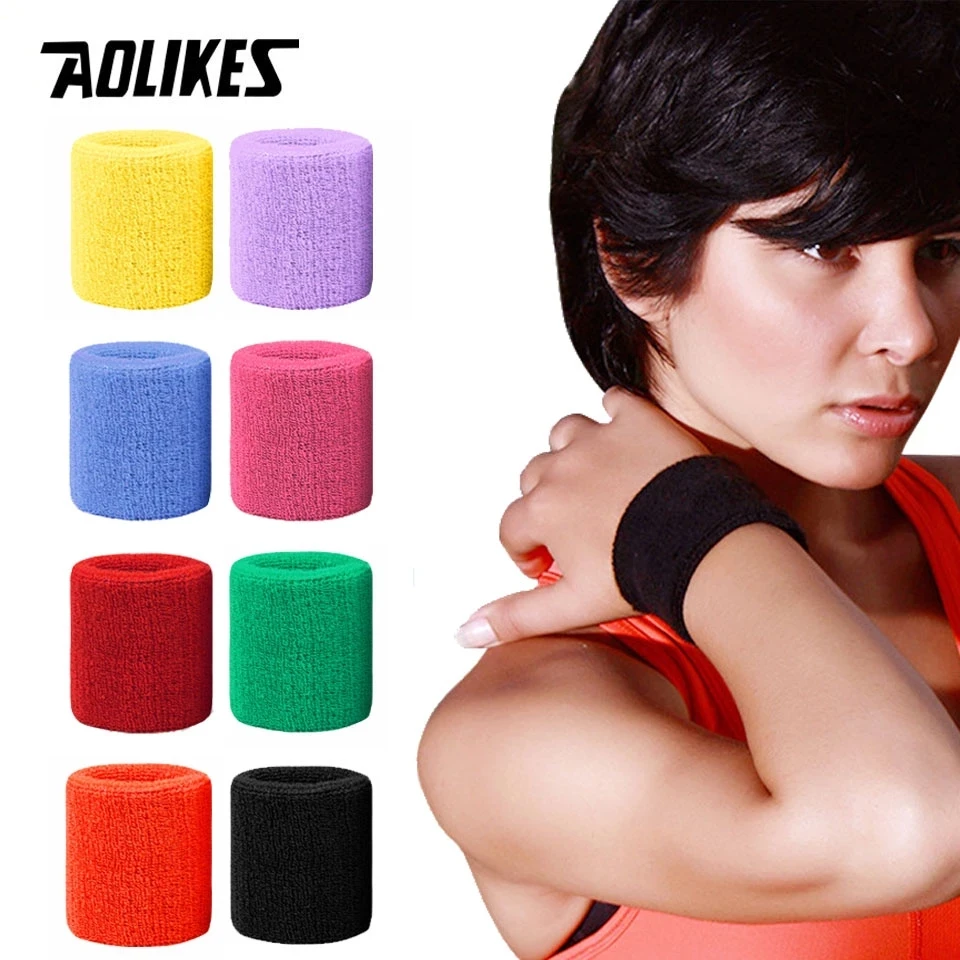 AOLIKES 1PCS New Wrist Sweatband Tennis Sport Wristband Volleyball Wrist Brace Support Sweat Band Towel Bracelet Protector