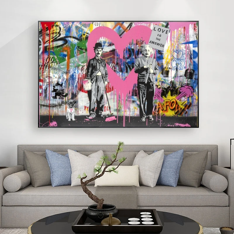 

Banksy Artwork Love Is Answer Canvas Paintings on The Wall Art Posters and Print Pop Street Art Pictures for Modern Home Cuadros