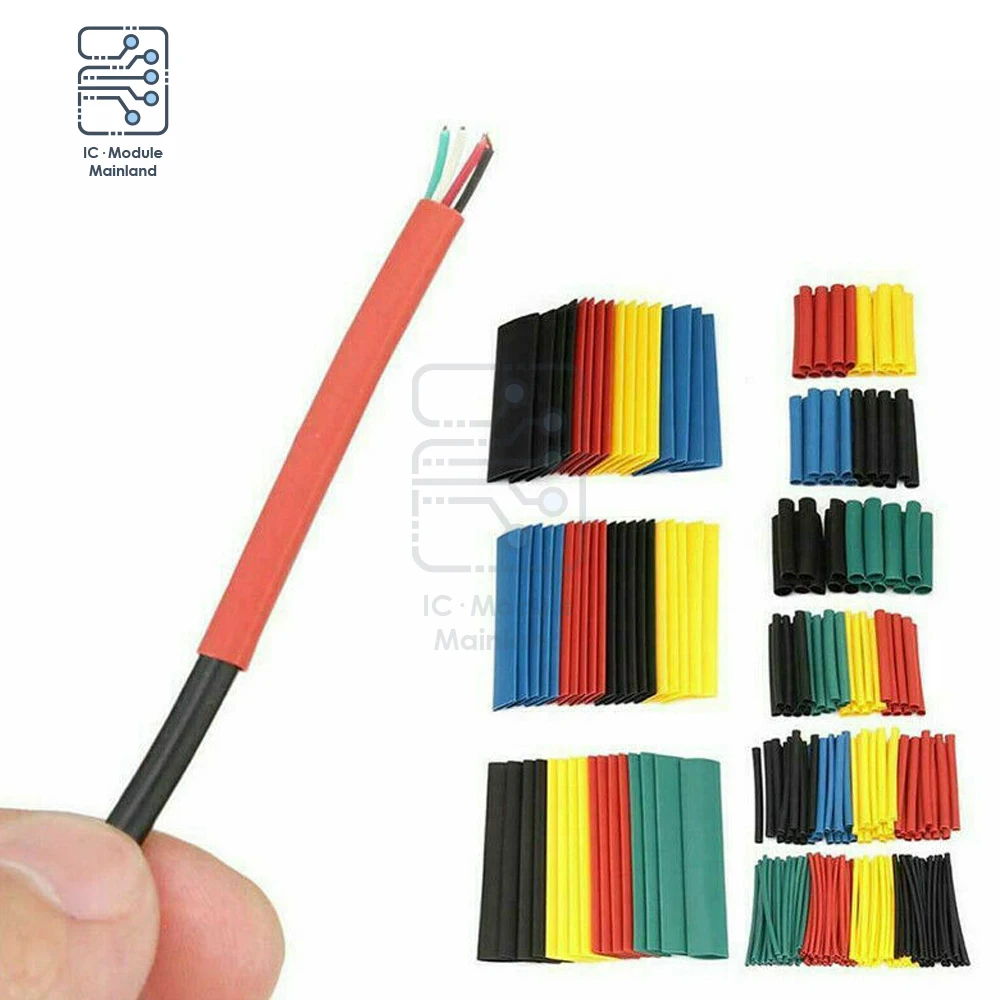 164 Chiếc 328 Chiếc 2:1 Nhiệt Ống Bộ Thu Nhỏ Các Loại Polyolefin Cách Nhiệt Sleeving Dây Cáp 8 Kích Cỡ