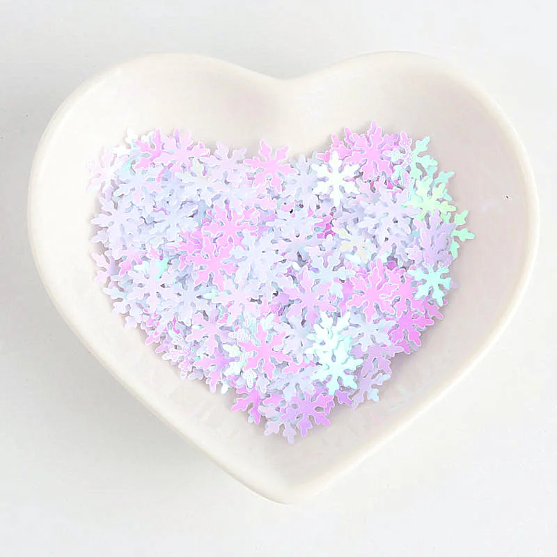 Pailetten 10mm Snowflake Sequins Craft White Pink Flower Sequin Christmas Party Decoration Glitter DIY Handmade Accessories 500g