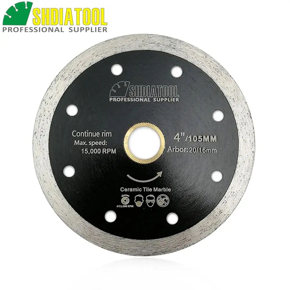 

SHDIATOOL 10pks 105mm Hot-pressed Thin Continue rim diamond cutting blades ceramic/tile Diamond Cutting disc Chip-free