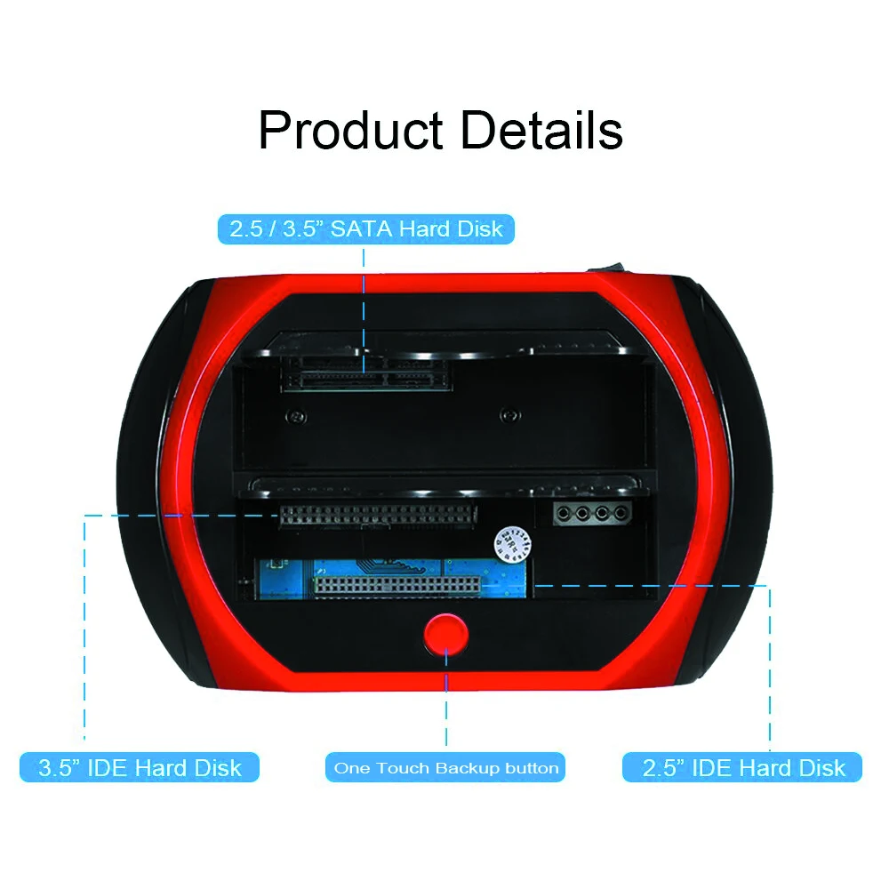 Imagem -03 - Deepfox-hard Drive Docking Station Usb 3.0 tipo c a 25 3.5 Polegadas Sata Ide Slots Duplos Hdd Ssd Gabinete com Leitor de Cartões