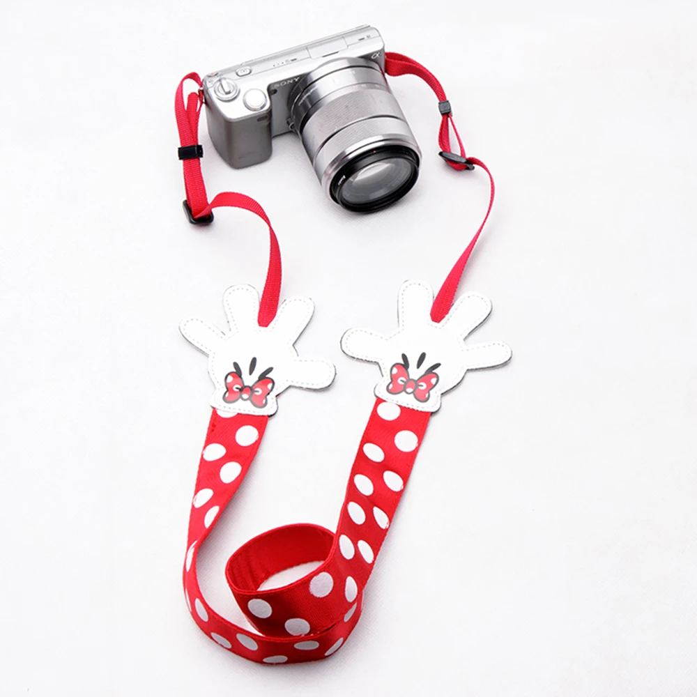 Portable Camera Belt Neck Hand Strap Wrist Universal Cute Mikey Camera Shoulder Strap For Nikon Canon Sony Pentax For Women Men