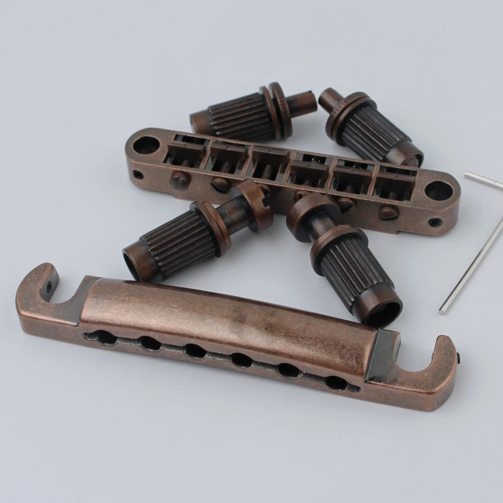 Guitar Stop Bar Tailpiece with Anchors +Tune O Matic Studs Bronze color for LP SG Guitars