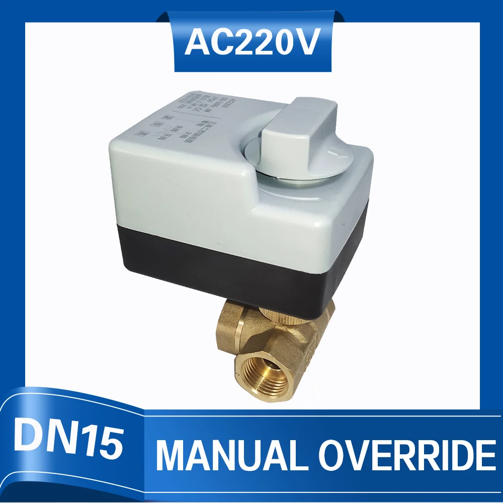 

220V 3-WAY Electric valve brass 1/2" automated control valve with 3 control wires with manualfor water heating system