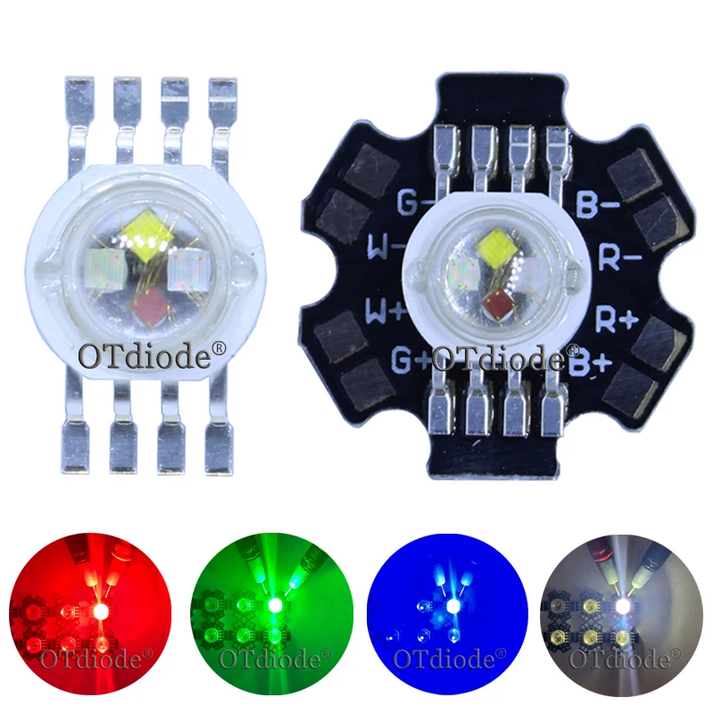 diodo de led rgbw 10100 pecas 45mil pinos alta potencia chip led 4w 43w 12w lampada colorida faca voce mesmo para o palco contas de iluminacao 01