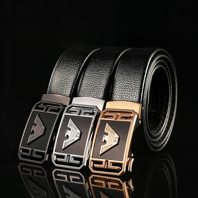 

Men's leather belts in summer automatically buckle new belts for young people Business luxury belts are simple and fashionable