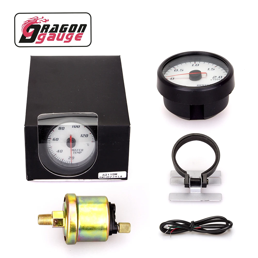 「DRAGON」 60mm Tachometer Boost Voltmeter Air Fuel Ratio EGT Gauge Vacuum Water Temp Oil Press Oil Temp Car Gauge for 12V Car