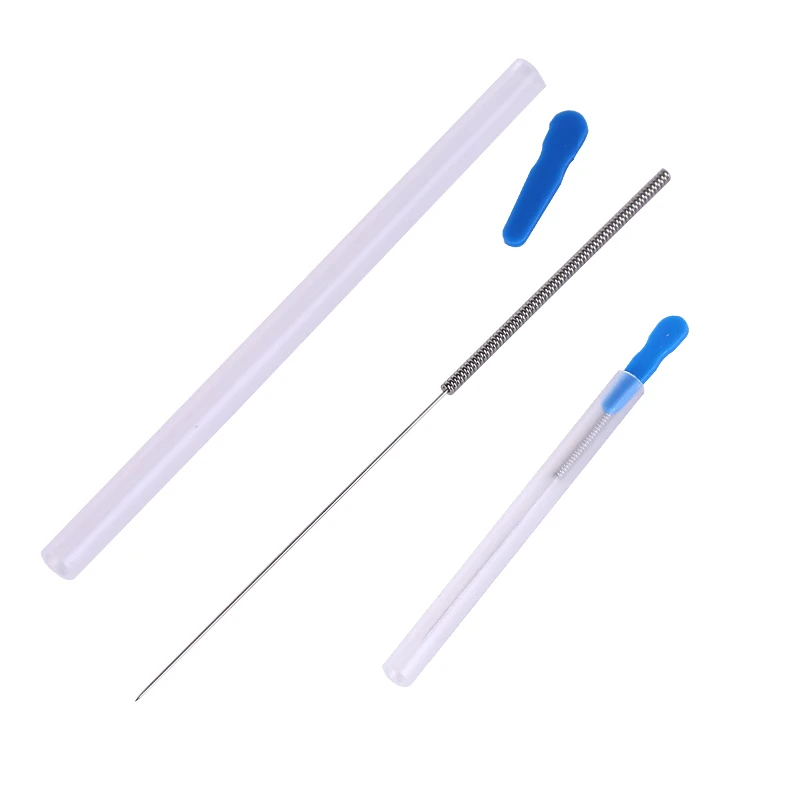 new 100 pcs sterile needle for single use with tube huanqiu needle