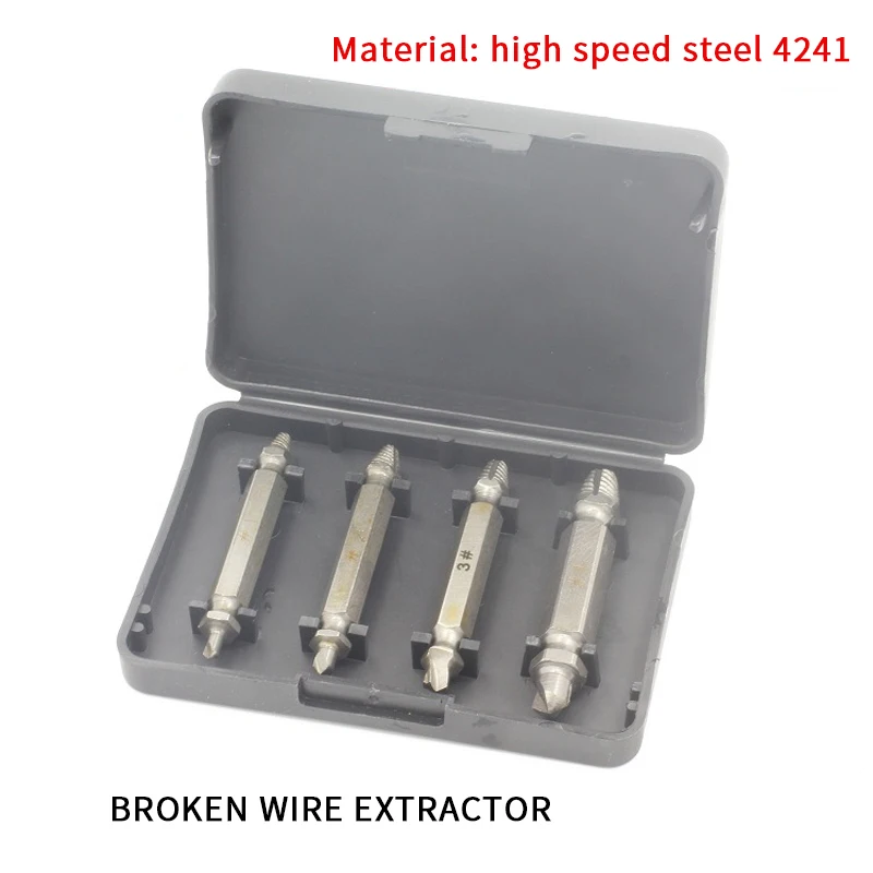 4 6pcs Damaged Screw Extractor Drill Bits Guide Set Broken Speed Out Easy out Bolt Stud Stripped Screw Remover Tool