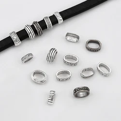10PCS Flat Slider beads Spacers For 5/6/7/8mm Flat Leather Cord Bracelet Jewelry Making Findings Accessories