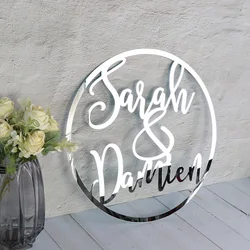 Custom Wedding Sign Hoop Photo Prop Wall Sign For Bride & Groom Personalized Wedding Sign Hoop Style Name Acrylic Decor Receptio