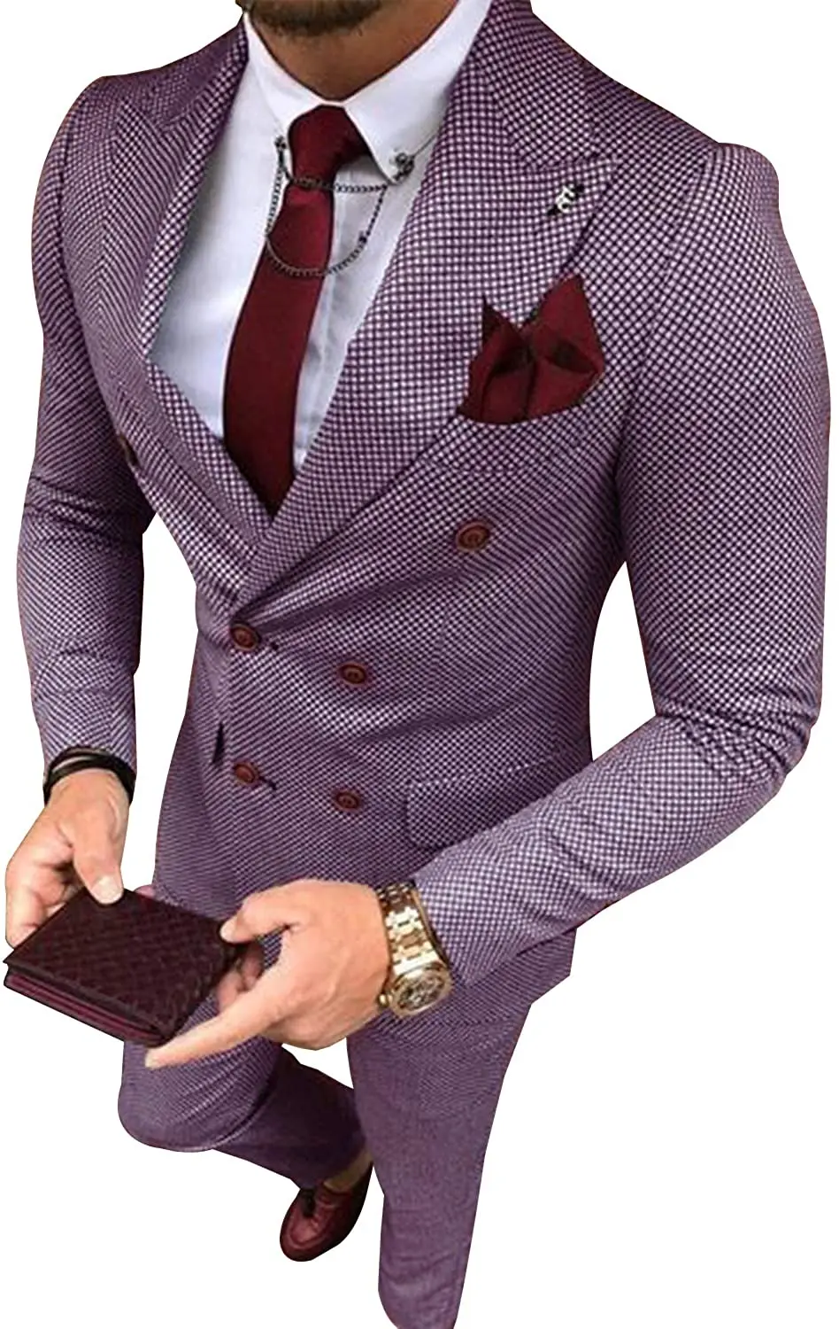 Herren Anzug Grau Formale 2 Stück Slim Fit zweireiher Plaid Weiche Wolle Tweed Prom Smoking Hochzeit Trauzeugen (blazer + Hosen)