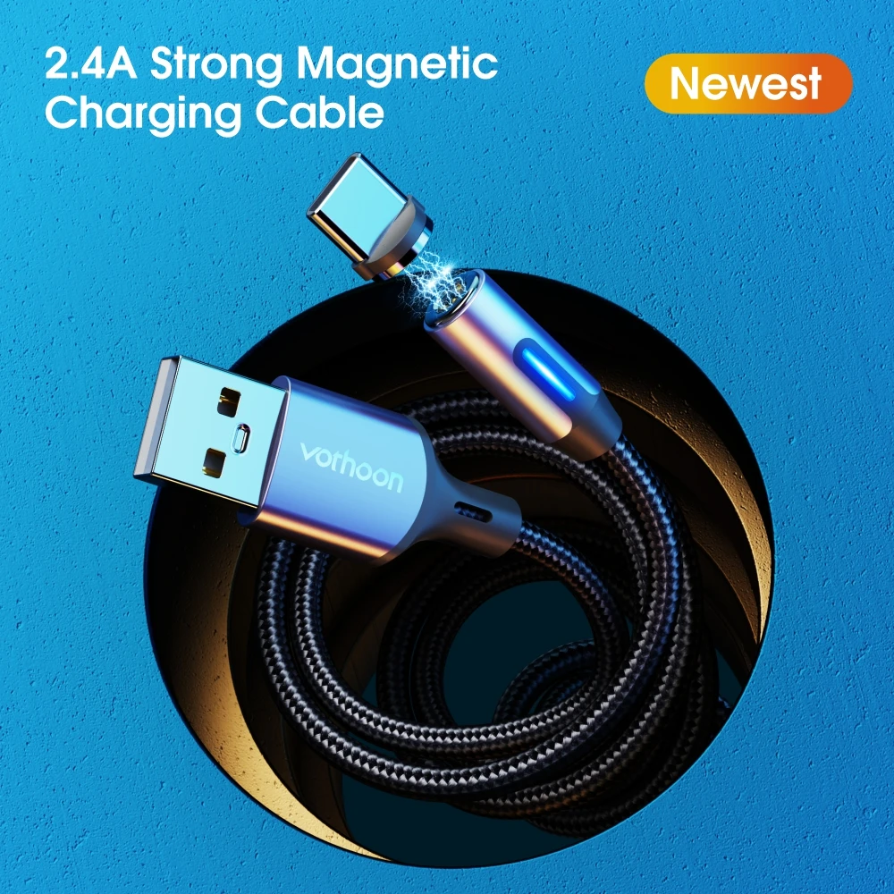 Vothoon 3 in 1 Magnetic Cable Fast Charging Micro USB Type C Cable Magnet Charge Wire Mobile Phone Cable USB C Cord