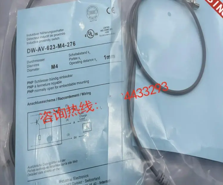 2pcs New High Quality Proximity switch DW-AV-623-M4-276 DC three-wire PNP normally open 24V