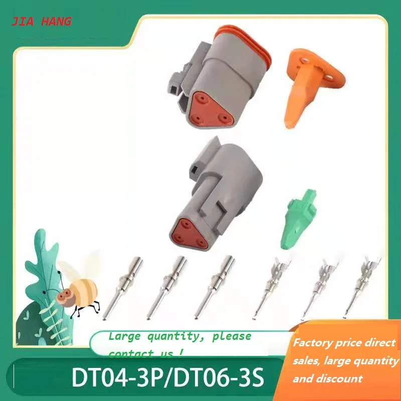 5 Sets kit gray Deutsch DT 3 Pin way Sealed male female waterproof electrical wire connector plug DT06-3S DT04-3P