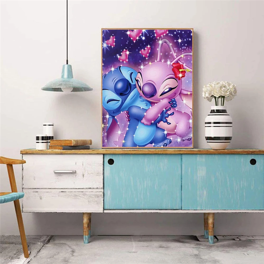 Disney 5D DIY Round Drill Diamond Painting Lilo & Stitch Diamond Embroidery Animal Rhinestones Picture Mosaic Room Decor