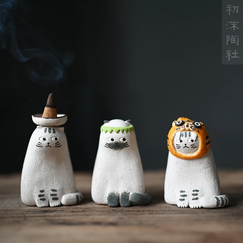 ★furnishing articles clay tea pet cat sweet tea spare parts a lovely coarse pottery furnishing articles tea of a pet