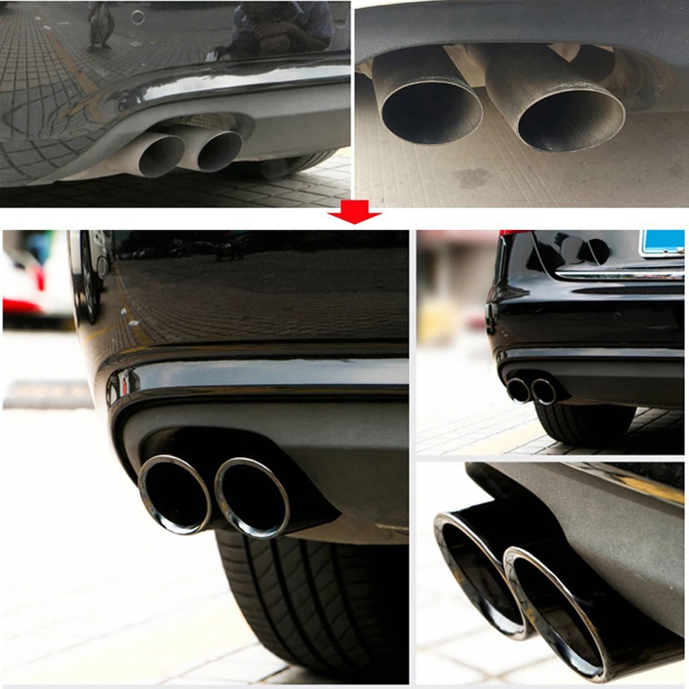 2pcs/set Stainless Steel Exhaust Tail Pipes For VW Jetta MK6 Scirocco Golf Variant Golf 6 Golf 7/Skoda Octavia,1.4T 2012-2015