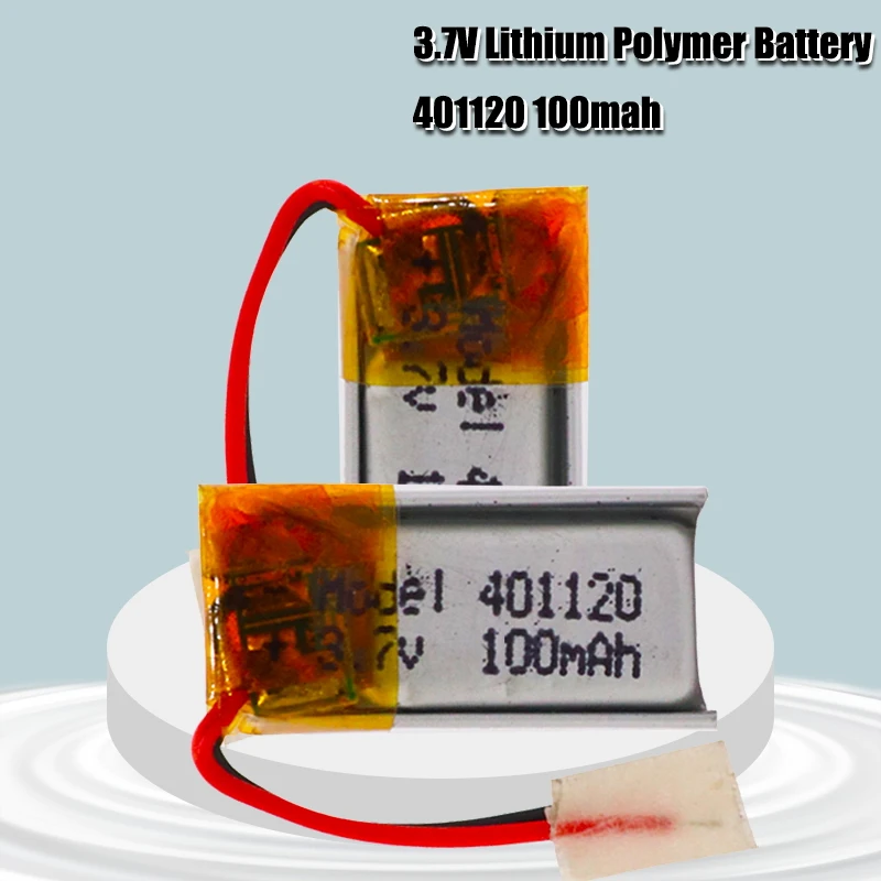 401120 Li-ion Polymer Battery 3.7v 100mah Rechargeable Batteries CE FCC ROHS Quality Certification Safe Power Supply