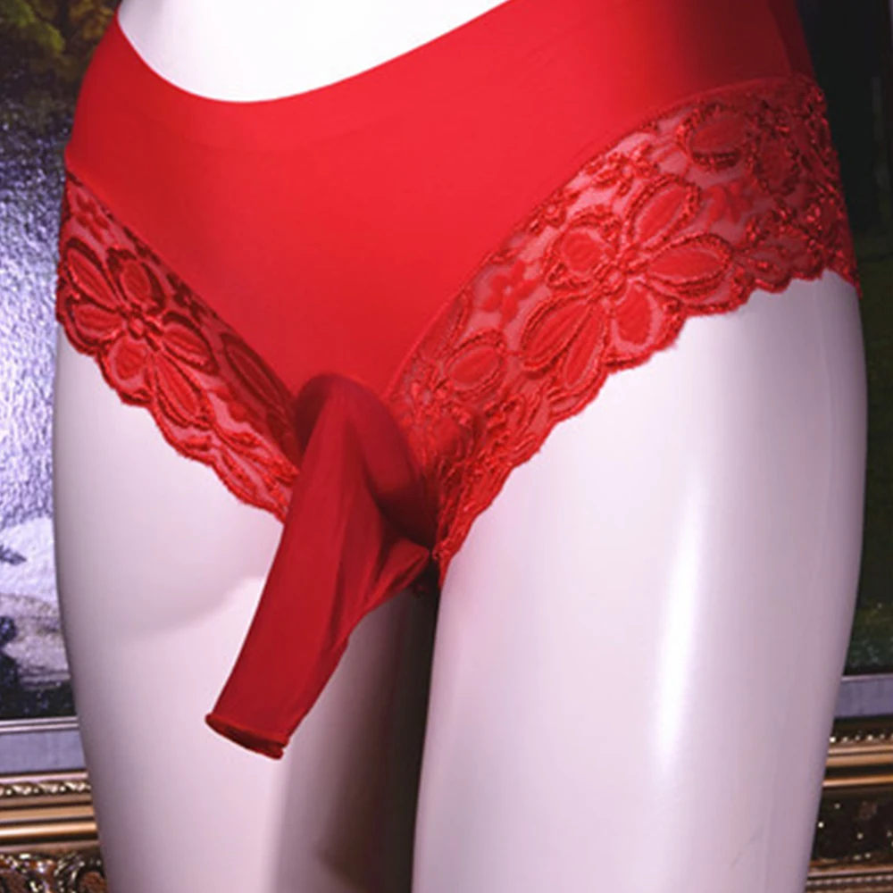 Sexy Men Lace Thong Bikini Briefs Underwear Sissy Pouch Panties Penis Pouch Panties gay mens sexy underwear