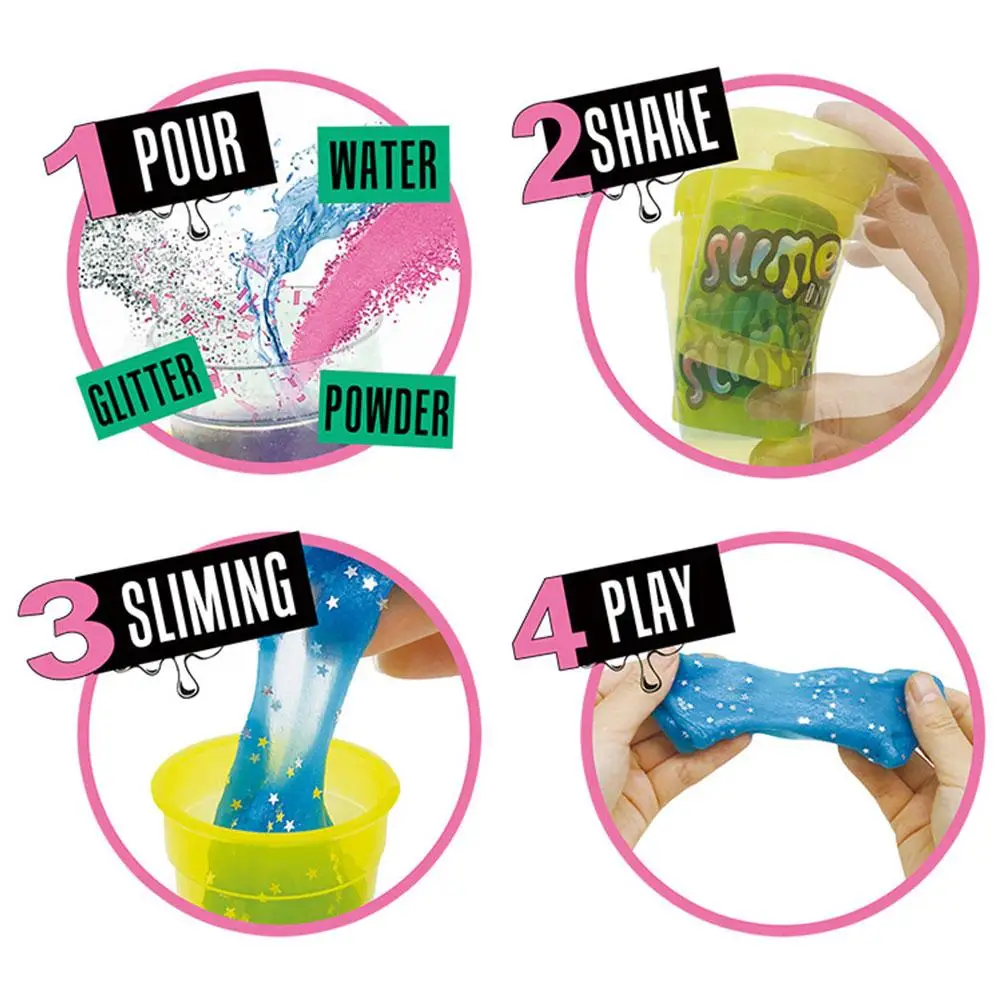 Slime Diy Set Canned Rocking Powder Puzzle Toy Containing Shake Powder, Onion Powder And Sequins, Two Eyes 24.5*18.5*8.5cm