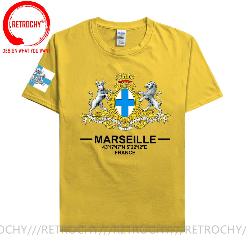 Marseille France Europe international tourist city Provence logo culture souvenir mens sports fashion t shirt tops cotton tshirt