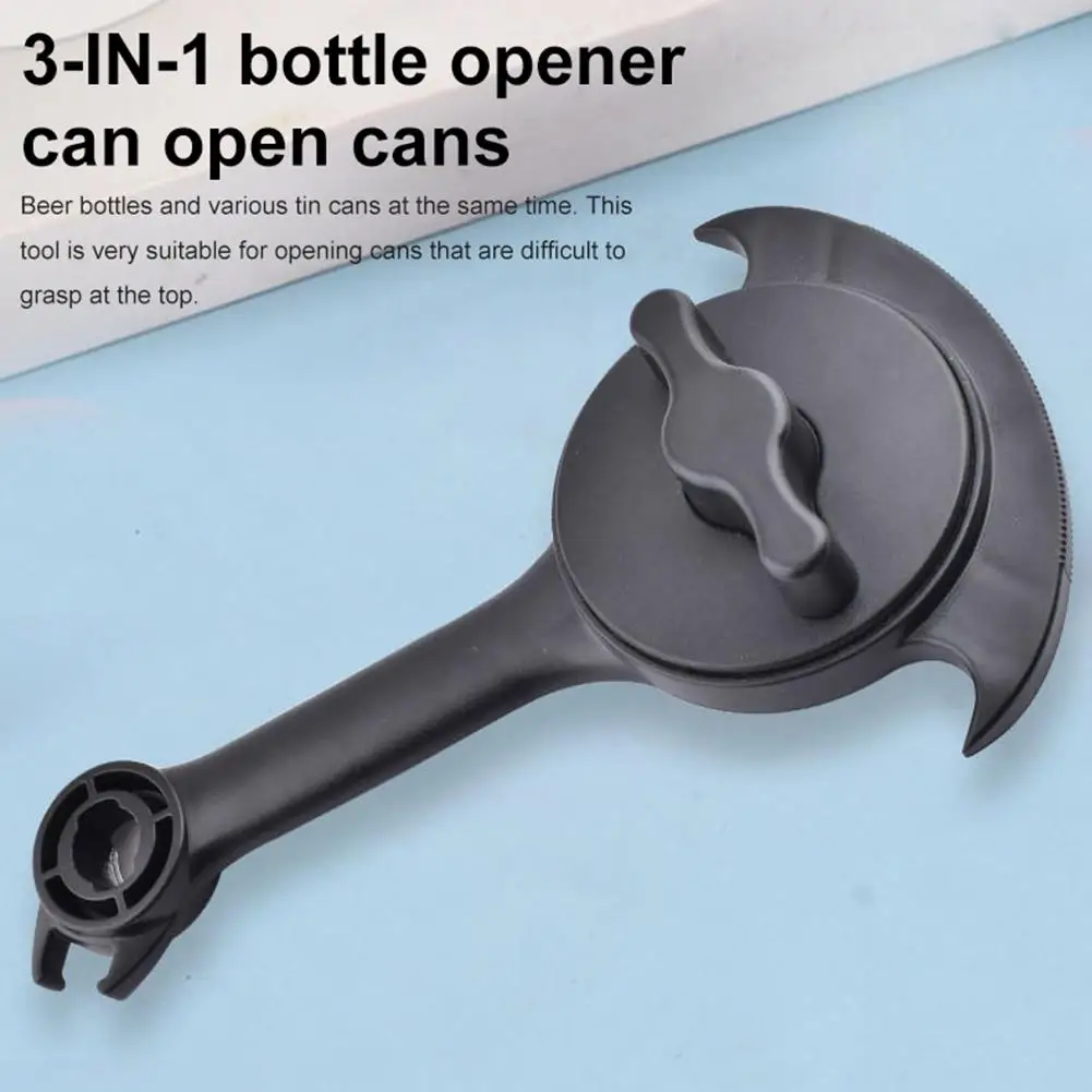 3-In-1 Stainless Steel Can Opener Bottle Opener Can O Grip Opener Handheld Manual Beer Opener Kitchen Bar Tool