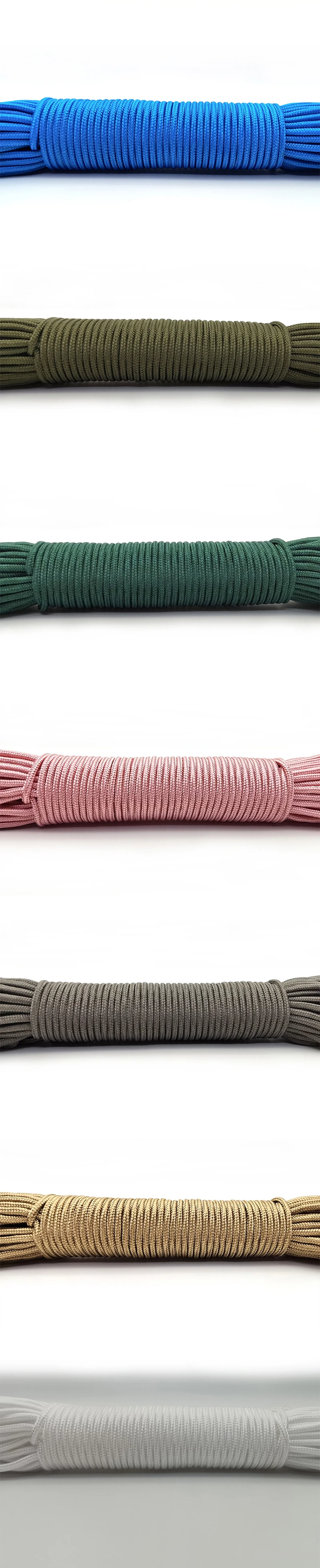 3 mm Paracord-Lanyard-Seil, Fallschirmschnur, Wandern, Camping, Wäscheleine, taktisches Armband, Zubehör, Armband, ein Kern, 100 Fuß, 328 Fuß – Detail 2