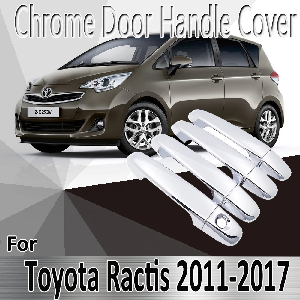 for Toyota Ractis Verso-S Space Verso Subaru Trezia 2011~2017 Styling Stickers Chrome Door Handle Cover Refit Car Accessories