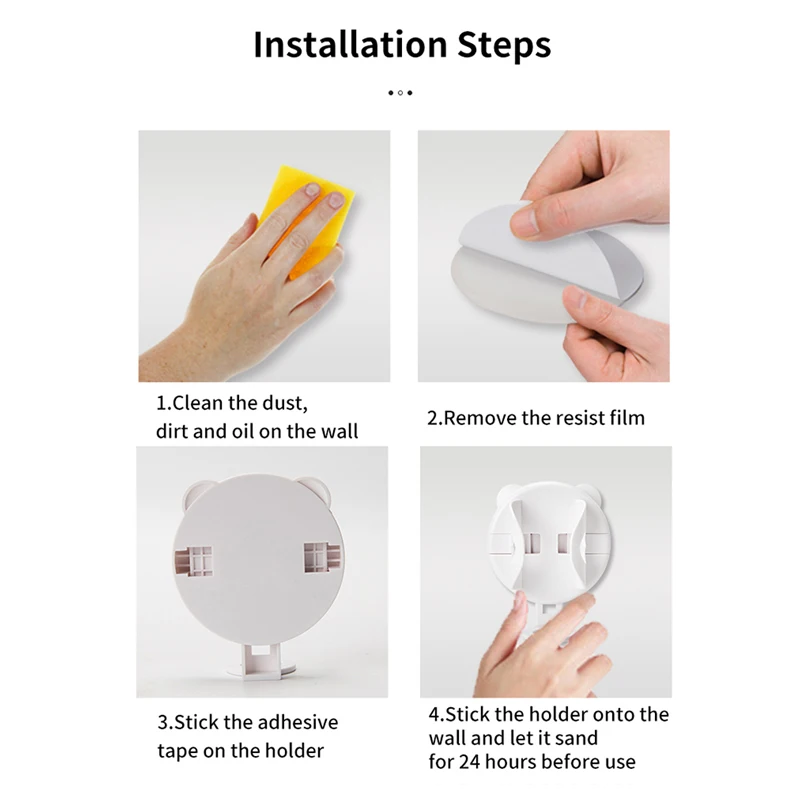 Soporte de pared para cepillo de dientes eléctrico sin perforaciones, sensor de gravedad, ajuste automático, soporte de almacenamiento de cepillo de dientes eléctrico resistente al agua