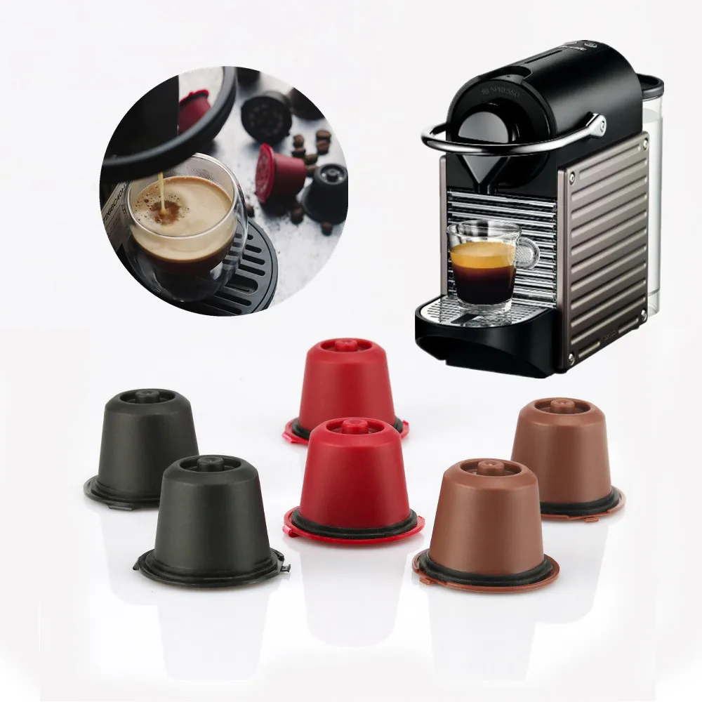 Coffee Capsule For Nespresso Refillable Coffee Filters Capsules Cup Dripper Coffee Accessories Get 1 Spoon 1 Brush