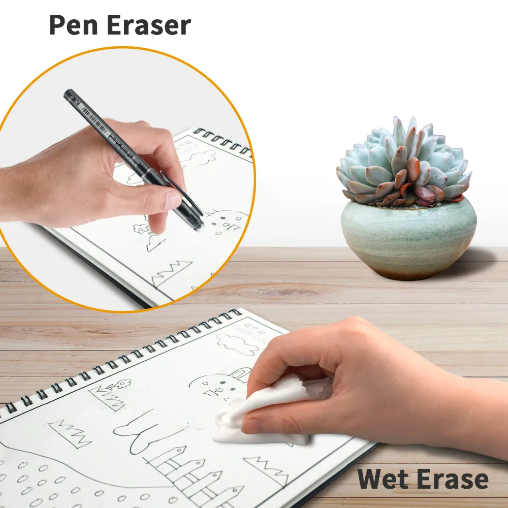 A4 Dot Grid Smart Reusable Erasable SpiralNotebook Paper Notepad Diary Journal Office School Travelers Drawing Gift